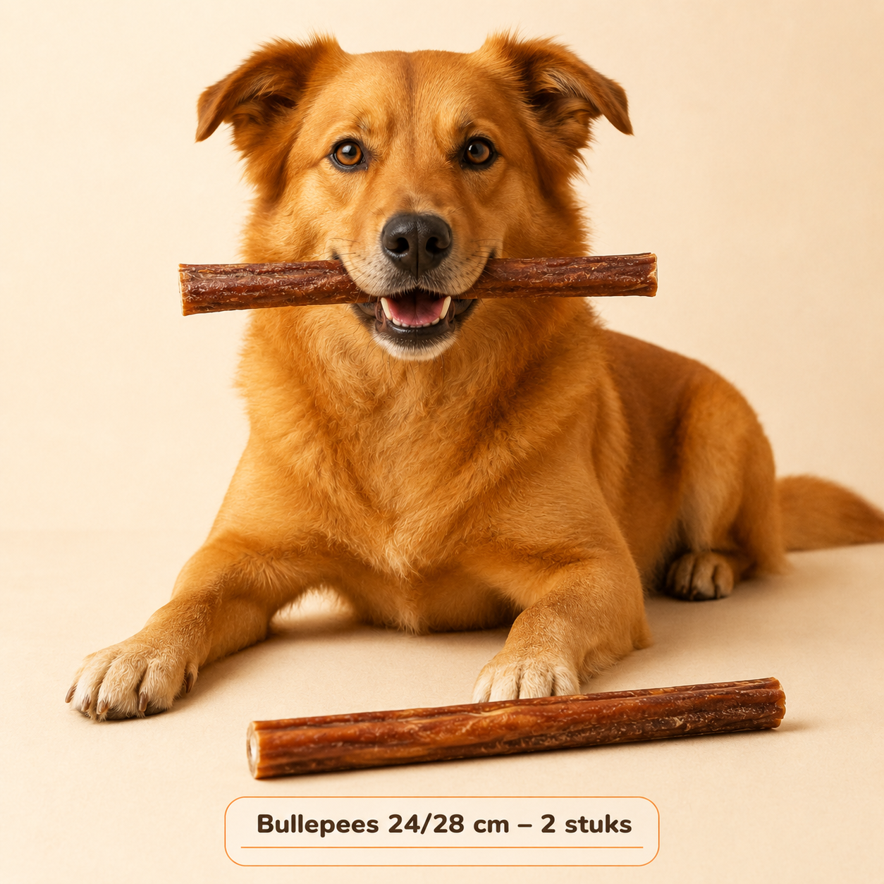 Hond met Bullepees 24/28 cm en twee stuks